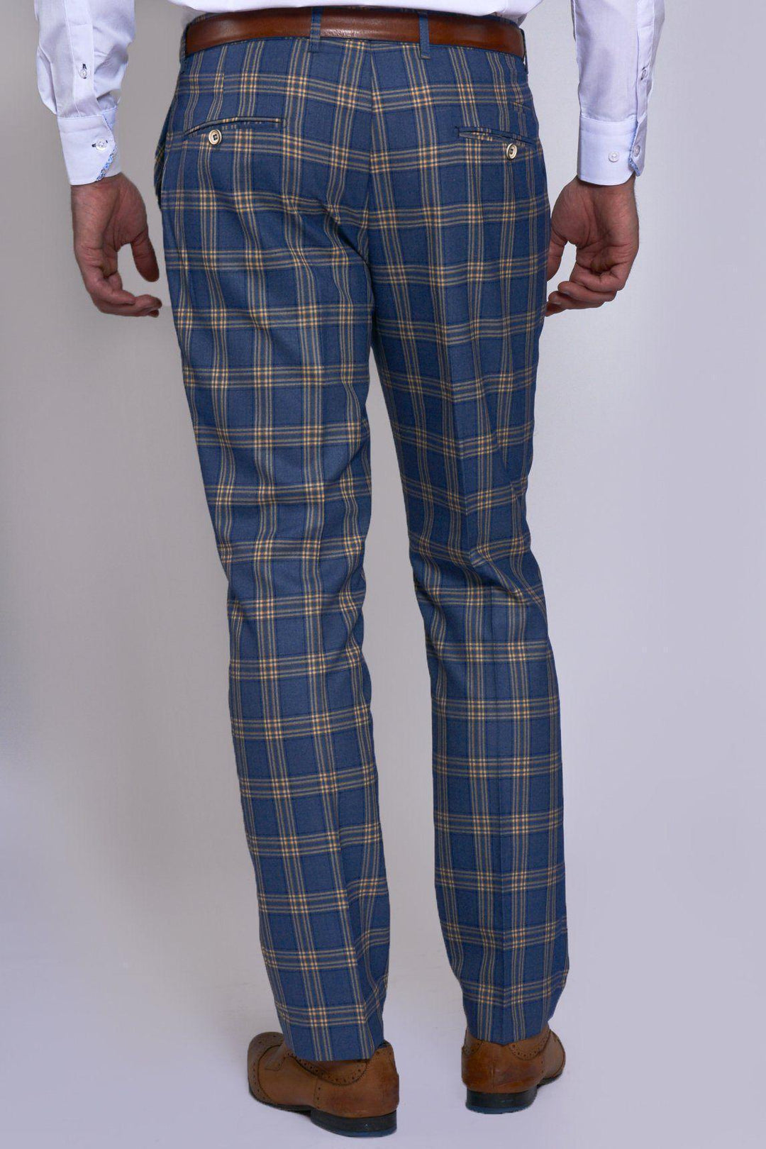 TONY - Blue Yellow Check Trousers