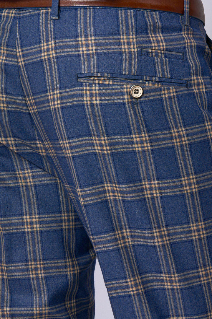 TONY - Blue Yellow Check Trousers