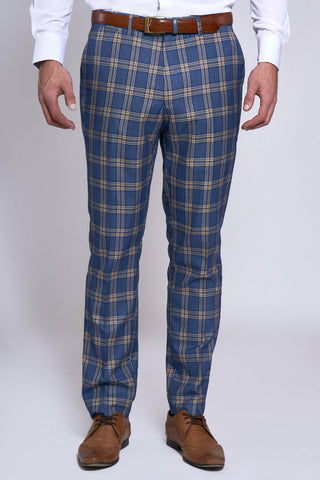 TONY - Blue Yellow Check Trousers